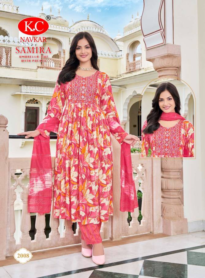 Samira Vol 2 By Kc Rayon Printed Kurti With Bottom Dupatta Wholesalers In Delhi
